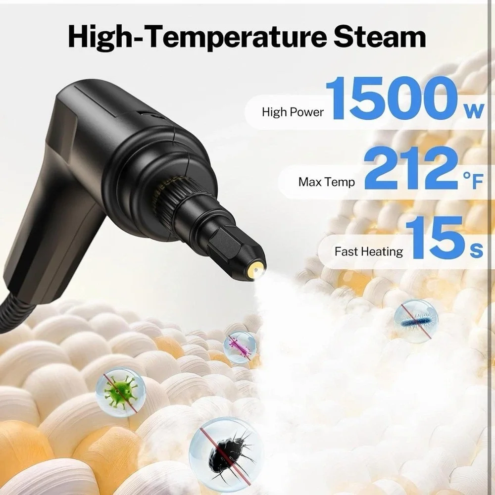 ODSD Steam Cleaner for Home & Car, 3-Level Adjustable Steamer‎ for Cleaning, 15S